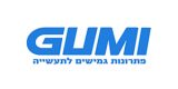 Blue GUMI logo in large bold letters, with Hebrew text underneath, all set against a white background.